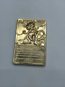B6 1999 MewTwo Pokemon 24K Gold Plated Trading card Limited Edition Burger King - Image 1