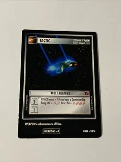 Star Trek CCG Tactic Target Weapons Black Boarder Card - Image 1