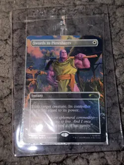 Magic The Gathering Swords to Plowshares (Borderless) P 1 Marvel Thanos Foil PSA - Image 1
