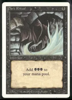 Revised Edition Magic: The Gathering Dark Ritual MTG MP - Image 1