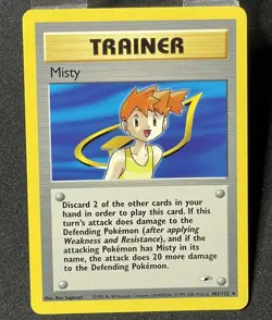 Pokemon Misty 102/132 Gym Heroes Non Holo WOTC - Image 1