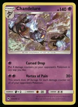 Chandelure 103/214 Holo Rare Lost Thunder Pokemon Holo Lightly Played - Image 1