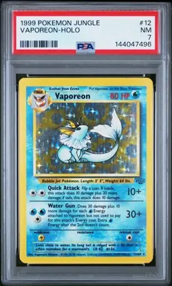 1999 POKEMON JUNGLE #12 VAPOREON-HOLO PSA 7 - Image 1