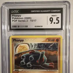 Pokemon Phanpy 15/17 POP Series 2 Regular Common English CGC 8.5 2005 TCG Card - Image 3
