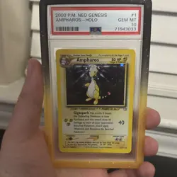 Pokemon 2000 Neo Genesis Ampharos 1/111 Holo Rare PSA 10 Graded - Image 1
