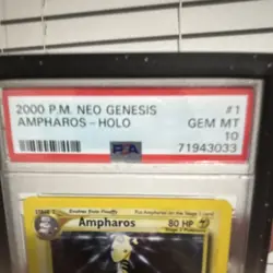 Pokemon 2000 Neo Genesis Ampharos 1/111 Holo Rare PSA 10 Graded - Image 5