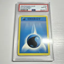 Pokemon Water Energy Base Set Shadowless 102/102 Common Regular PSA 10 (1999) - Image 1
