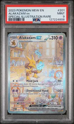 Alakazam EX 201/165 Special Illustration Rare 151 Pokemon PSA 9 - Image 1