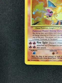 Charizard 4/102 Base Set Holo Rare 120 HP Pokemon 1999 - Image 4