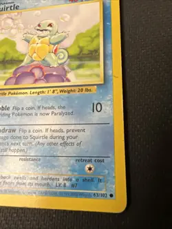 Pokemon TCG Squirtle Base Set 63/102 Regular 1999-2000 Wizards Base Set... - Image 4