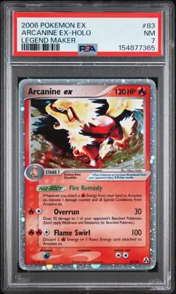 2006 POKEMON EX LEGEND MAKER #83 ARCANINE EX-HOLO PSA 7 - Image 1