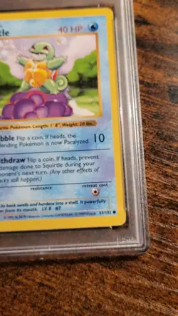 Squirtle 1st Edition PSA 3 Pokemon Base Set Shadowless 1st Ed 63/102 - Image 4