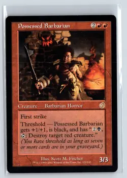 POSSESSED BARBARIAN - Torment - MTG Magic the Gathering Card - Rare - Image 1