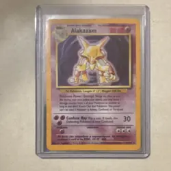 Pokemon TCG Alakazam 001/102 Base Set Holo Rare Stage 2 Psychic English 80 HP - Image 4