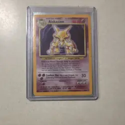 Pokemon TCG Alakazam 001/102 Base Set Holo Rare Stage 2 Psychic English 80 HP - Image 5