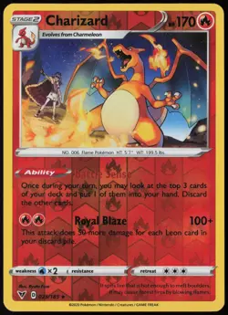 Charizard 025/185 (NM) Rare Reverse Holo - SWSH04: Vivid Voltage Pokemon - Image 1