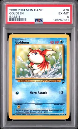 2000 POKEMON BASE SET 2 #76 GOLDEEN PSA 6 - Image 1