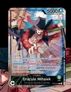 PSA Magazine Promo - One Piece CCG Dracule Mihawk Leader Card OP14-020 PRE-ORDER - Image 1