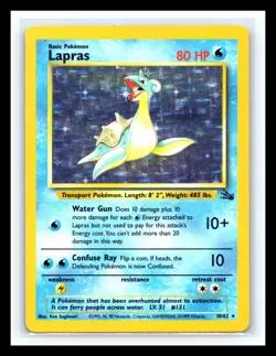 💥 LAPRAS Holo Rare # 10/62 | Fossil Set | Pokemon 1999 TCG Vintage Card - Image 1