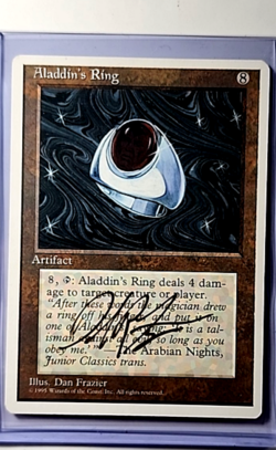 1995 MTG Magic the Gathering Fourth Edition Artist Autograph Aladdin's Ring LP - Image 1