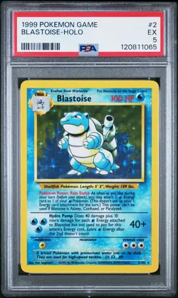 1999 POKEMON GAME #2 BLASTOISE-HOLO PSA 5 - Image 1