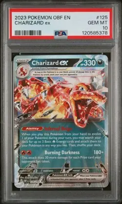 PSA 10 Charizard EX 125/197 Pokemon SV Obsidian Flames Gem Mint 5378 - Image 1