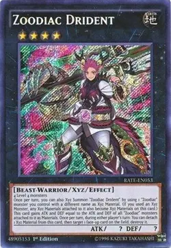 *** ZOODIAC DRIDENT *** 1ST EDITION ORIGINAL SECRET RARE RATE-EN053 (NM) YUGIOH! - Image 1