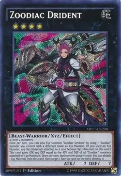 *** ZOODIAC DRIDENT *** 1ST EDITION SECRET RARE MP17-EN208 (NM) YUGIOH! - Image 1