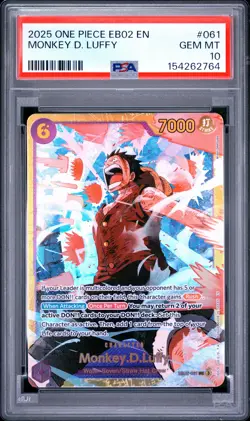 2025 ONE PIECE EB02-EXTRA BOOSTER -ANIME 25TH COLLECTION- MONKEY D. LUFFY PSA 10 - Image 1