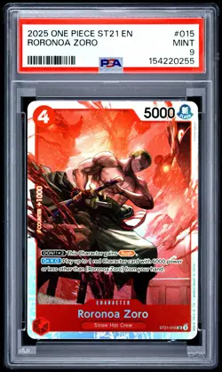 2025 ONE PIECE STARTER DECK ST21-EX GEAR 5 #015 RORONOA ZORO PSA 9 - Image 1