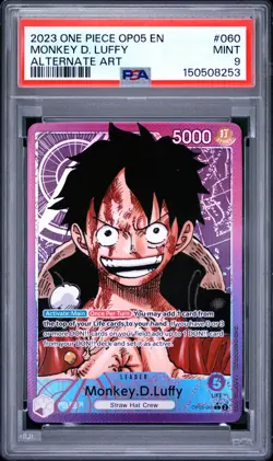 2023 ONE PIECE OP05-AWAKENING OF THE NEW ERA ALTERNATE ART MONKEY D. LUFFY PSA 9 - Image 1
