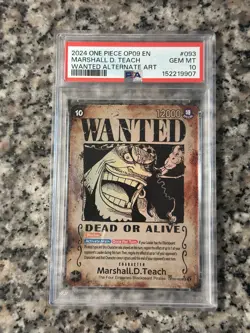 2024 One Piece OP09 EN Wanted Alternate Art #093 Marshall D Teach PSA 10💎 - Image 1