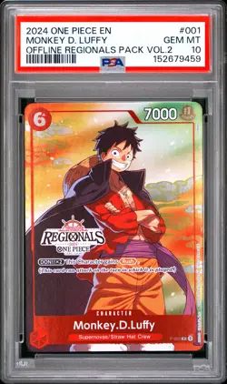 2024 ONE PIECE OFFLINE REGIONALS PACK 2024 VOL.2 #001 MONKEY D. LUFFY PSA 10 - Image 1