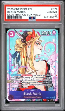 One Piece Black Maria Illustration Volume 2 OP08-074 PSA 10 Gem Mint - Image 1