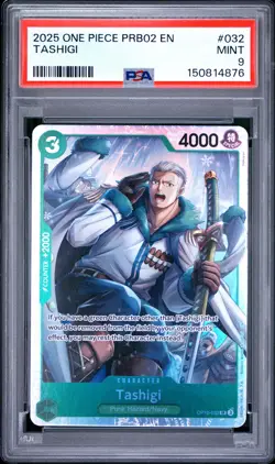 2025 ONE PIECE PRB02-PREMIUM BOOSTER THE BEST- VOL.2 TASHIGI PSA 9 - Image 1