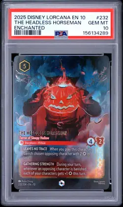 2025 DISNEY LORCANA EN 10-ENCHANTED #232 THE HEADLESS HORSEMAN PSA 10 - Image 1