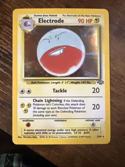 Pokemon TCG Electrode 02/64 Jungle Set Holo Rare Card Vintage WOTC 1999 MP - Image 1
