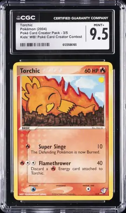 2004 KIDS' WB! POKE CARD CREATOR CONTEST #3 TORCHIC CGC 9.5 - Image 1