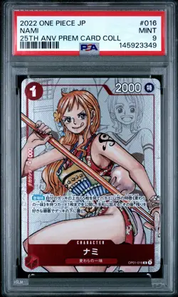 2022 ONE PIECE JAPANESE 25TH ANNIVERSARY PREMIUM CARD COLLECTION #016 NAMI PSA 9 - Image 1
