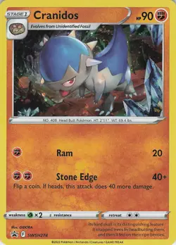 Cranidos Holo Promo SWSH: Sword & Shield Promo Cards SWSH274 NM - Image 1