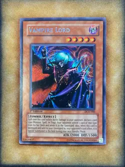 Yugioh Vampire Lord DCR-000 Secret Rare 1st Ed LP - Image 1