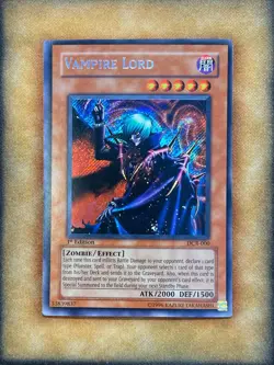 Yugioh Vampire Lord DCR-000 Secret Rare 1st Ed NM - Image 1