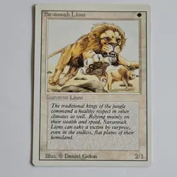Savannah Lions Creature Card Regular Daniel Gelon, Magic the Gathering, MTG - Image 1
