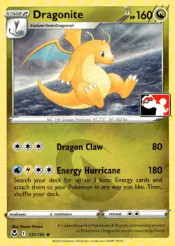 Dragonite 131/195 Rare Prize Pack Series Cards Pokemon Near Mint - Image 1