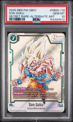 2025 DRAGON BALL SUPER CARD GAME FUSION WORLD MANGA BOOSTER 01 SON GOKU PSA 10 - Image 1