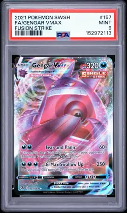 Pokemon 2021 Fusion Strike Gengar VMAX Full Art Card 157/264 PSA 9 Mint - Image 1