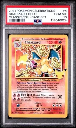 PSA 10 Charizard Celebrations Classic 4/102 Holo Base Set Pokemon Card 2021 - Image 1