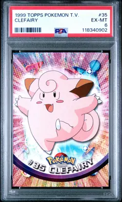 1999 TOPPS POKEMON TV #35 CLEFAIRY PSA 6 - Image 1