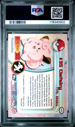 1999 TOPPS POKEMON TV #35 CLEFAIRY PSA 6 - Image 2