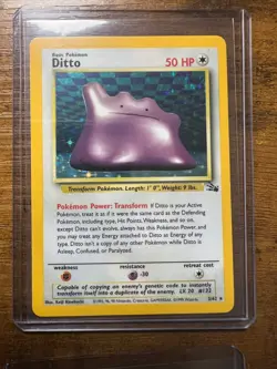 Pokemon TCG Ditto Fossil 3/62 Holo 1999-2000 Wizards Base Set Copyright Holo... - Image 1